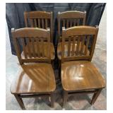 4- Brown Wooden Dining Chairs