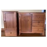 2 wooden cabinets, 15ï¿½ x 15ï¿½ x 30ï¿½ high & 33ï¿½ x