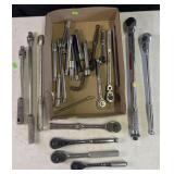 Group of ratchets, torque wrench, extenders and