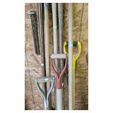 Long and shorter handled shovels.