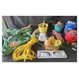 Polyester slighs, rope, string, cords, coffee can