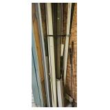 Corner with: Steel tubes, PVC, golf clubs.