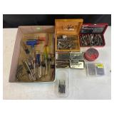 Group of nut drivers, bits, screwdrivers and more