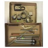 Group of locks, springs, magnet tool and more