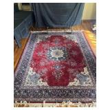 Oriental room size rug, red field with floral