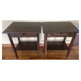 Pair of wooden side tables, each with drawer, 24ï¿½