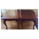 Pair of side tables, Queen Anne legs, 22ï¿½ x 26ï¿½ x