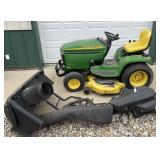 John Deere GT235 yard tractor with rear bagging
