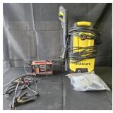 Stanley pressure washer and Century battery