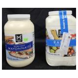 Extra Heavy Mayonnaise 1 gallon. Ranch dressing 1