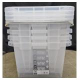 60 Quart Clear Storage Tote, 17.2' D x 25.7' W x