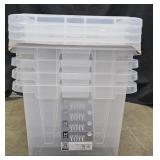 60 Quart Clear Storage Tote, 17.2' D x 25.7' W x