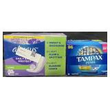 200 Always liners & 86 Tampax pearl tampons