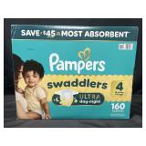 160 Pampers swaddlers size 4 diapers