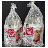 2- 132ct. Bags of 16fl.oz. Clear Plastic Cups