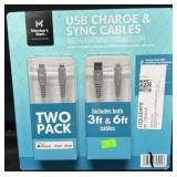 2pk. USB Charge & Sync Cables w/ Lightning