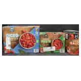 12-14.5 oz cans diced tomatoes, 12-6oz cans