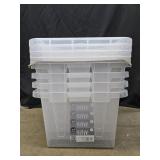 60 Quart Clear Storage Tote, 17.2' D x 25.7' W x