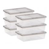 IRIS USA, 28 Quart Underbed Snap Lid Clear