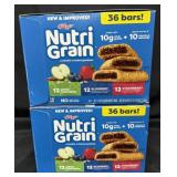 2- 36ct. Boxes of Nutri Grain Breakfast Bars (Oct
