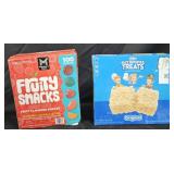 Fruity Snacks 100 pouches. Rice Krispies treats