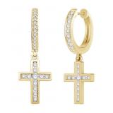 (MSRP: $396) 0.50 CT. T.W. Diamond Cross Hoop
