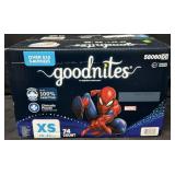 74ct. Box of Goodnites XS Nighttime Underwear