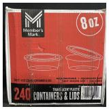 240-8oz translucent plastic containers & lids