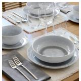 4-Piece Stoneware Reactive Pasta Bowl Set