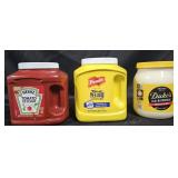 Heinz ketchup 114oz. French's yellow mustard