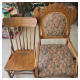 2 antique rockers, Eastlake with upholstered