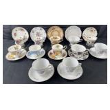 12 sets of porcelain cups and saucers