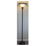Floor lamp with metal and glass shade, 69' high