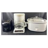 Crock-Pot with divided interior, coffee pot &