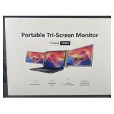 14' Portable Tri-Screen Monitor, 1080p, untested,