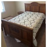 Vintage oak full Headboard/Footboard, rails &