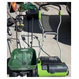 Greenworks electric dethatcher & turf builder