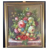 Framed decorator still life, 23' x 27' high