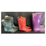 3 pair of boots, 2 pair of Laredo leather boots