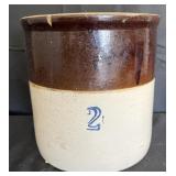 #2 Stoneware Crock, has chip and crack