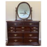 Bassett 9-drawer dresser & mirror, 52' x 19' x