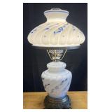 Table lamp with glass shade, 21' high