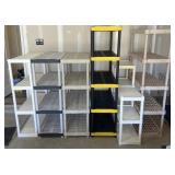7 plastic shelves, all disassemble, 34'-74' high