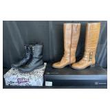 2 pair of leather boots: International Concepts