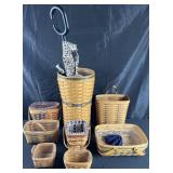 8 Longaberger baskets, umbrella basket with