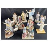 Group of porcelain religious figures, 6ï¿½-10ï¿½ high