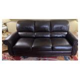 Leather Italia USA Leather sofa with nailhead