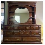 2-piece dresser and mirror, 8 drawer (1 damaged),