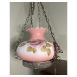Vintage Hanging light fixture with hand painted
