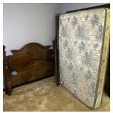Queen head/footboard, frame, mattress & boxspring